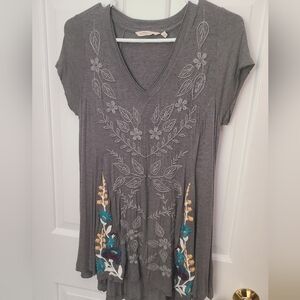Soft Surroundings Gray Embellished  Tunic